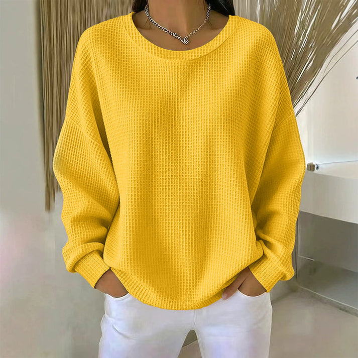 Women's Waffle Knit Pullover Top