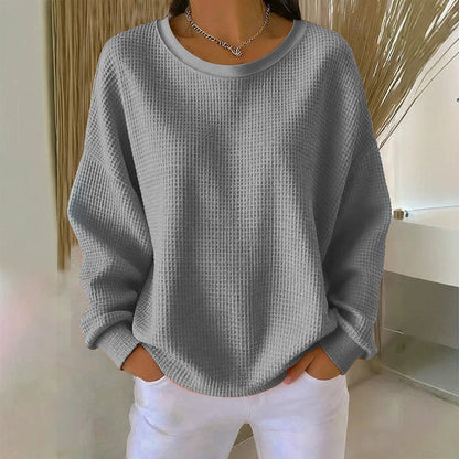 Women's Waffle Knit Pullover Top