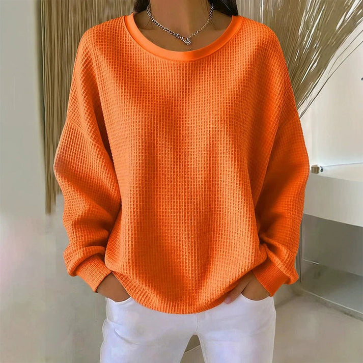 Women's Waffle Knit Pullover Top