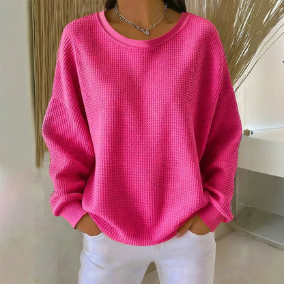 Women's Waffle Knit Pullover Top