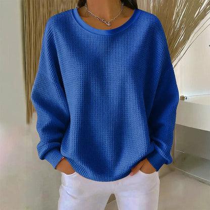 Women's Waffle Knit Pullover Top