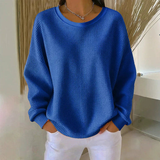 Women's Waffle Knit Pullover Top