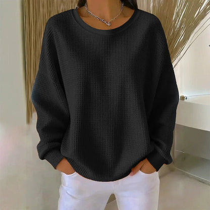 Women's Waffle Knit Pullover Top