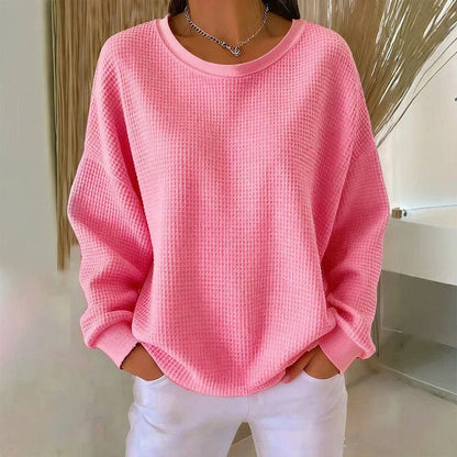 Women's Waffle Knit Pullover Top