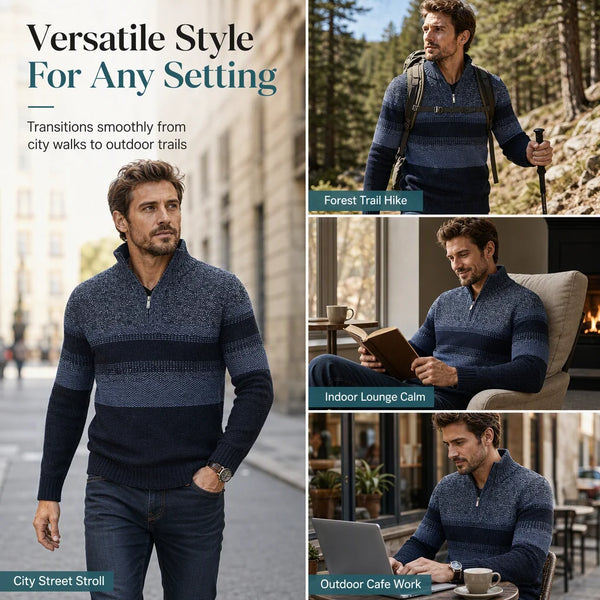 Men's Quarter-Zip Knit Sweater