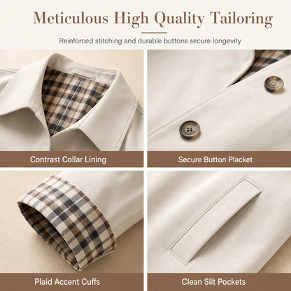 Women's Check-Detail Button-Up Jacket