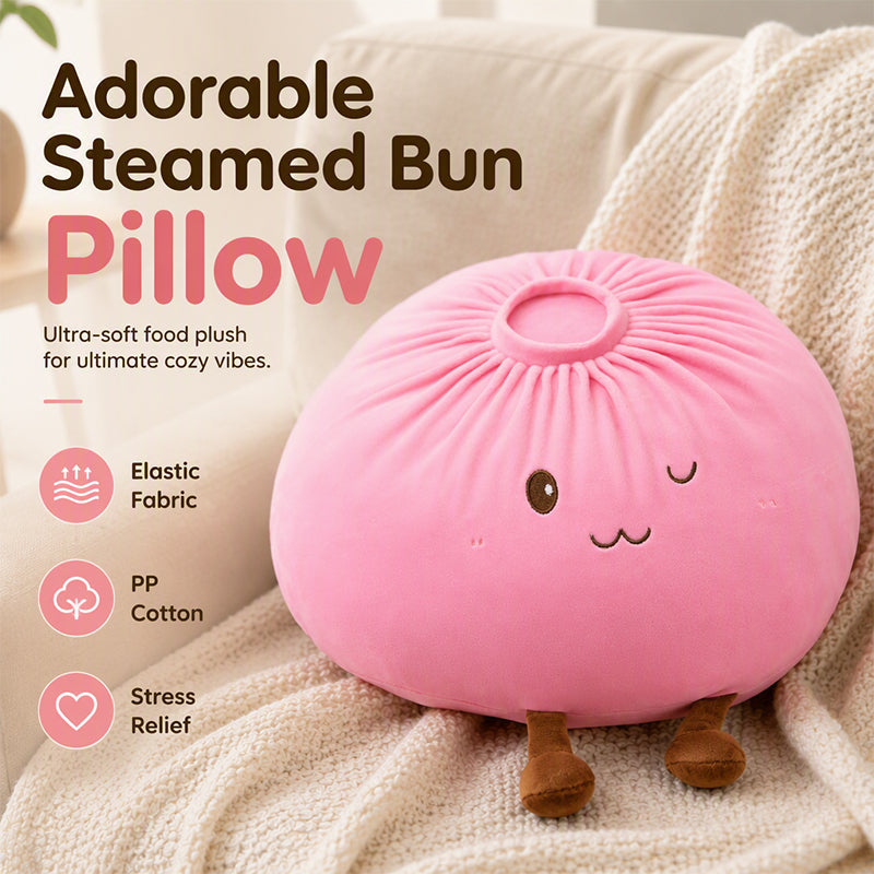 Cute Steamed Bun Plush Pillow