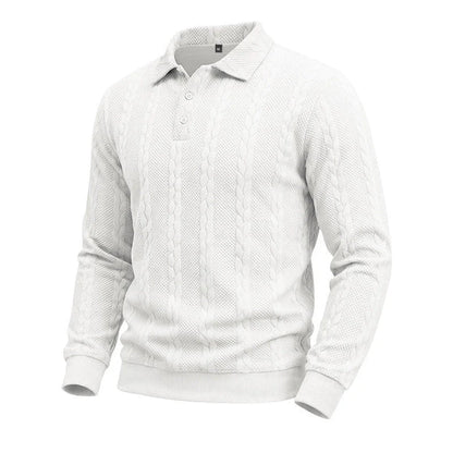 Men's Cable Knit Collared Sweater
