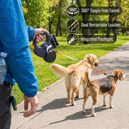 Dual Dog Retractable Leash