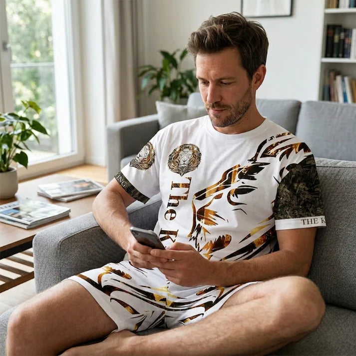 Men's Graphic T-Shirt and Shorts Set