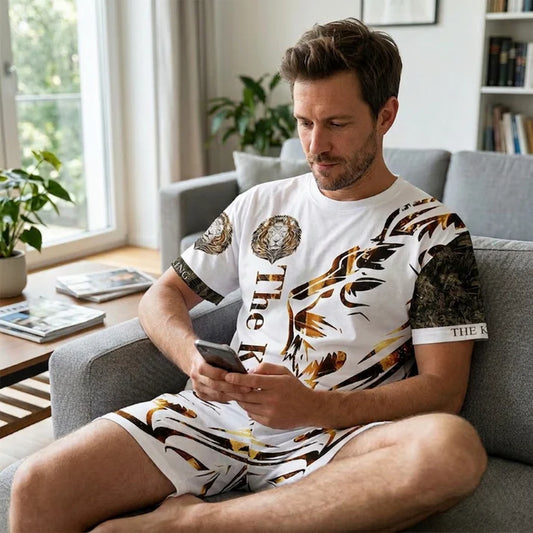 Men's Graphic T-Shirt and Shorts Set