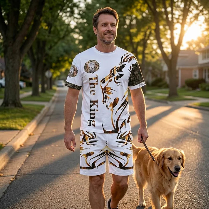 Men's Graphic T-Shirt and Shorts Set