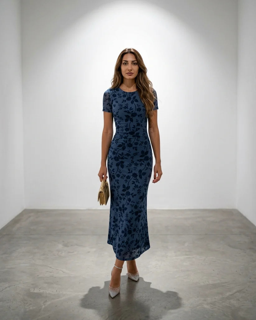 Women's Short-Sleeve Midi Dress