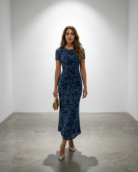 Women's Short-Sleeve Midi Dress
