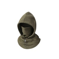 Hooded Face Covering with Drawcord