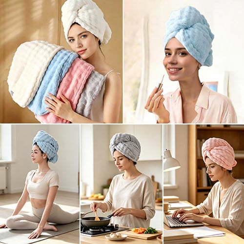Women's Hooded Hair Wrap Towel