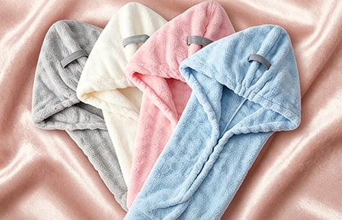 Women's Hooded Hair Wrap Towel
