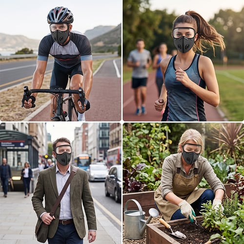 Unisex Dual-Valve Filter Face Mask