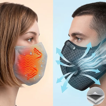 Unisex Dual-Valve Filter Face Mask