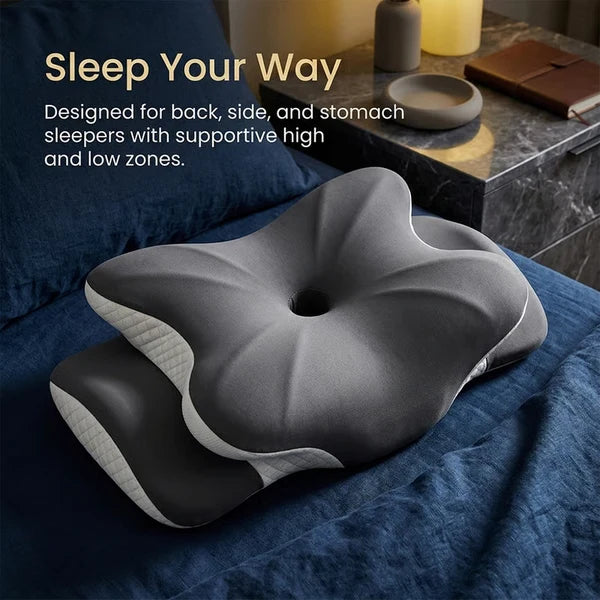 Contoured Dual-Height Memory Foam Pillow