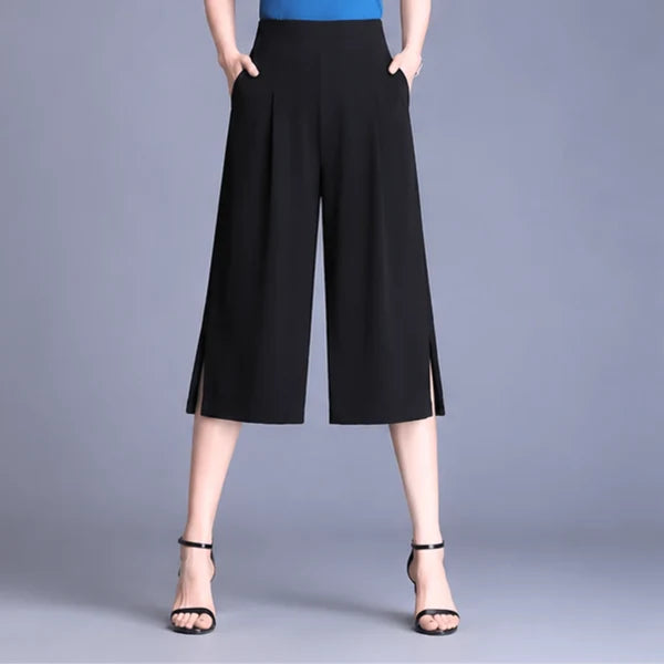 Women’s Side-Slit Wide-Leg Pants