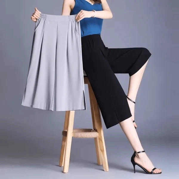 Women’s Side-Slit Wide-Leg Pants