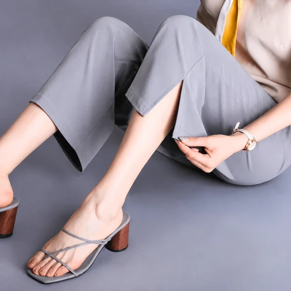 Women’s Side-Slit Wide-Leg Pants