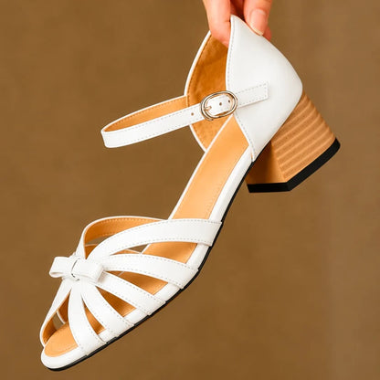 Women’s Bow Accent Block Heel Sandals