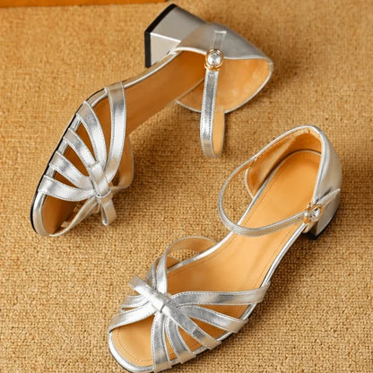 Women’s Bow Accent Block Heel Sandals