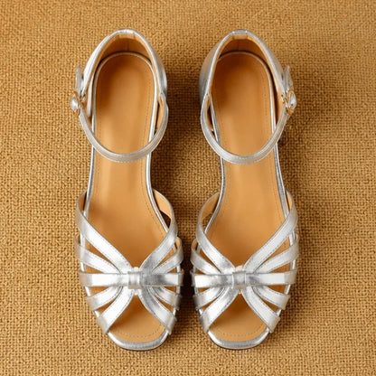 Women’s Bow Accent Block Heel Sandals