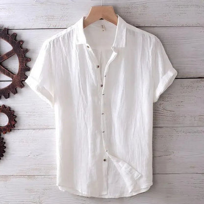 Men's Textured Short-Sleeve Button-Up Shirt