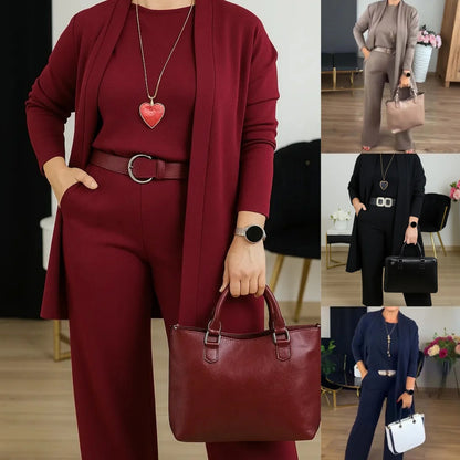 Women's Three-Piece Cardigan Lounge Set