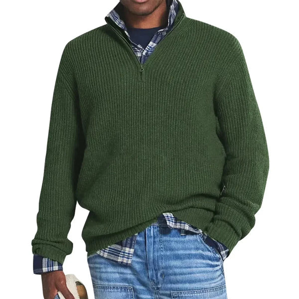 Men's Textured Quarter-Zip Sweater