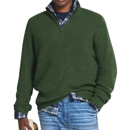 Men's Textured Quarter-Zip Sweater