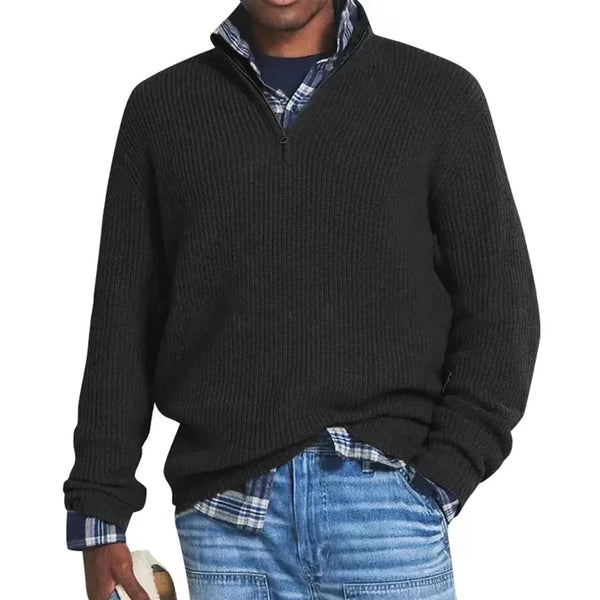 Men's Textured Quarter-Zip Sweater