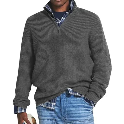 Men's Textured Quarter-Zip Sweater