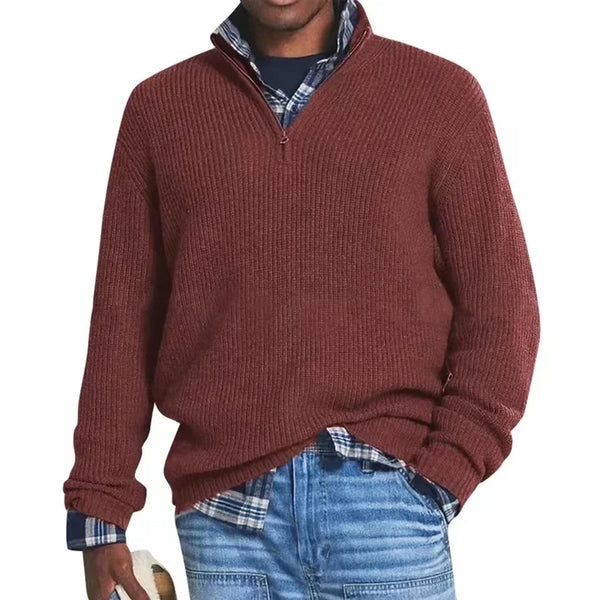 Men's Textured Quarter-Zip Sweater